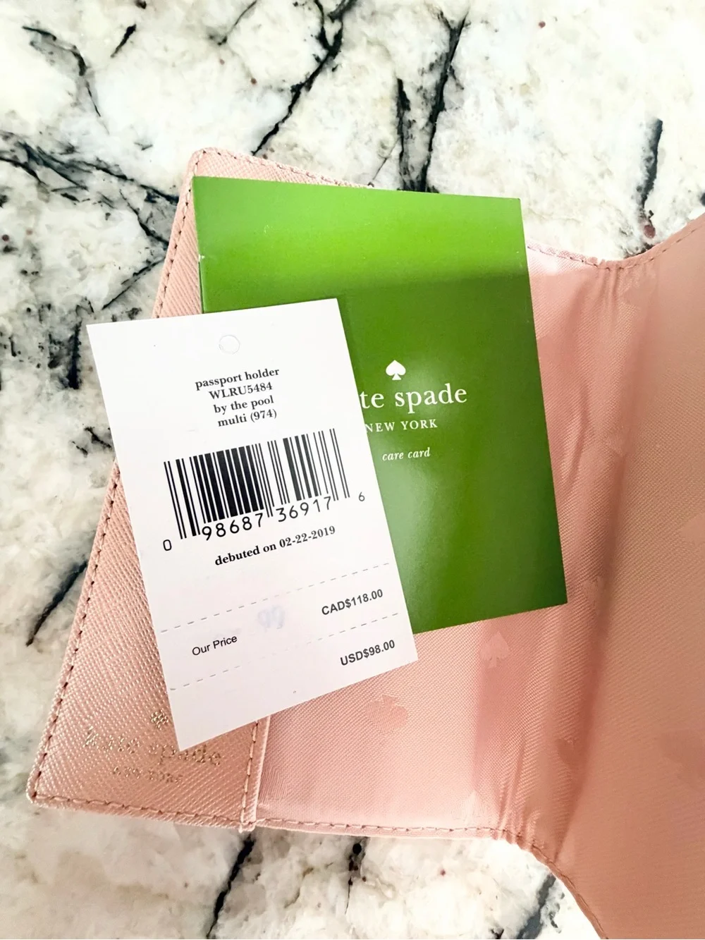 kate spade by the pool flamingo passport holder